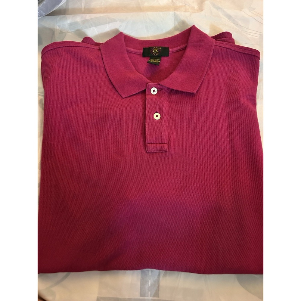 Club Room Men's Polo Shirt Medium Magenta‎ Short Sleeve Cotton